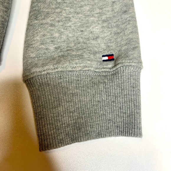 TOMMY HILFIGER Mens Heather Gray Large Graphic Logo Crew Neck Sweatshirt Small - Picture 3 of 9